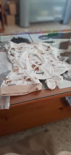 4-Piece Baby Girl Open-Stitch Long-Sleeve Jumpsuit Set—Cartoon Deer Warmth photo review