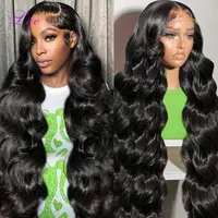Perruque de cheveux humains ondulés Lace Front de 30 à 40 pouces, perruque frontale en dentelle HD transparente 13x6, densité 250, effet mouillé et ondulé 3