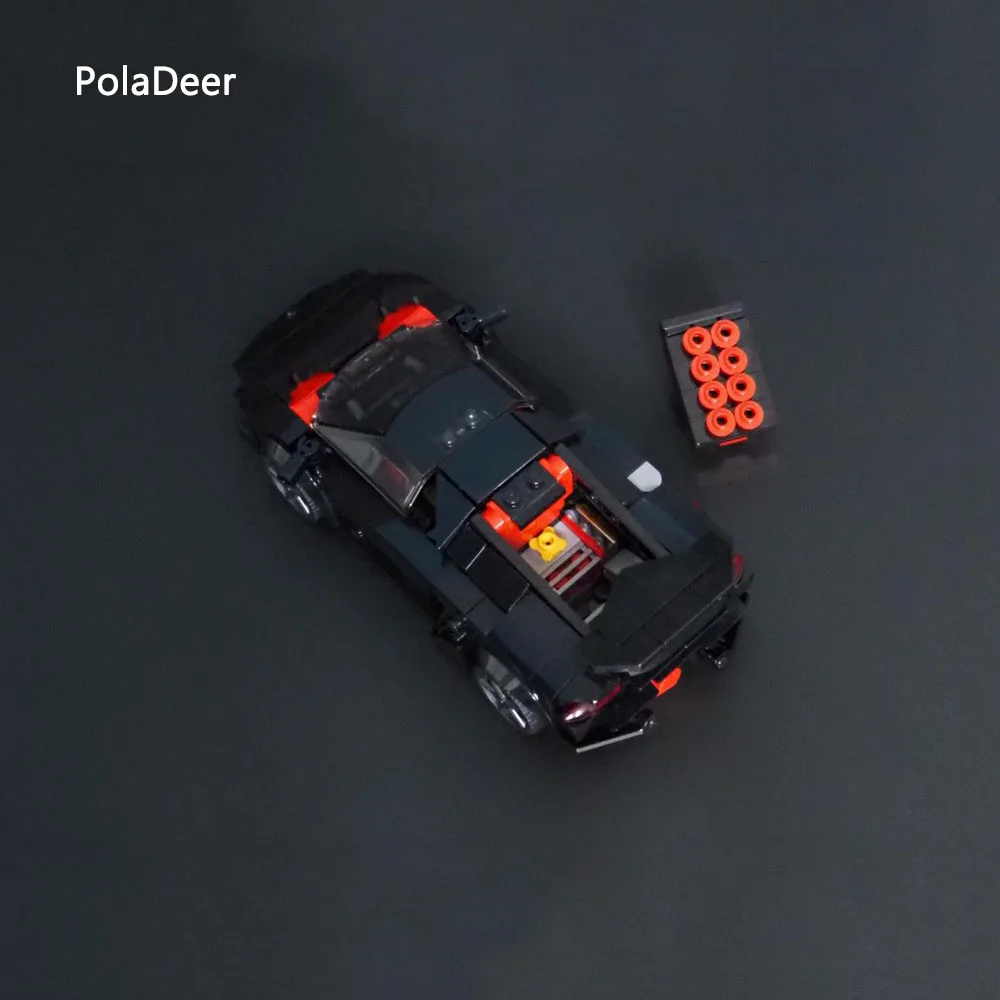 PolaDeer 384PCS MOC Sportwagen Sesto Elemento (Schwarze Version) Bausteine Montage Modell Spielzeug Ziegel Kinder Geburtstag Geschenke – Detail 7