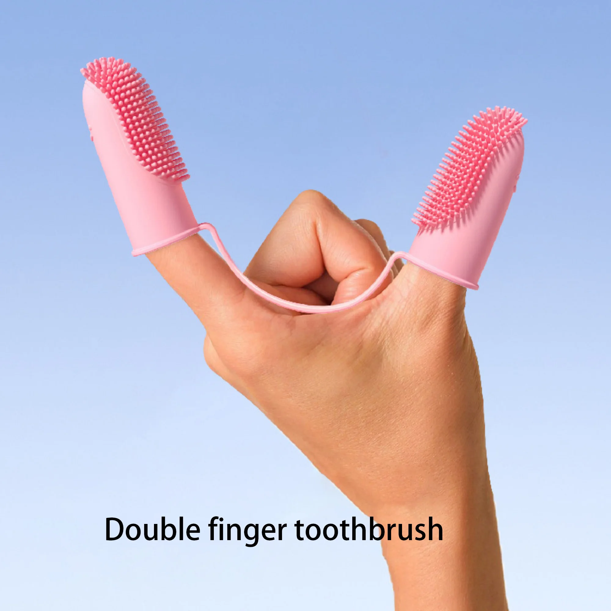 Dog Super Soft Double Finger Toothbrush Pet Teeth Clean Bad Breath Care TPR Tooth Brush Clean Tool Dog Toothbrush Accessories