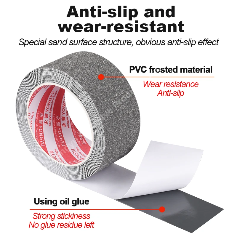 Self Adhesive Anti Slip Tape Self-adhesive Non Slip Safety Tape Indoor Outdoor Grip Tape Stair Corridor Steps Ramp 5CM 10CM PVC Frosted Anti-slip