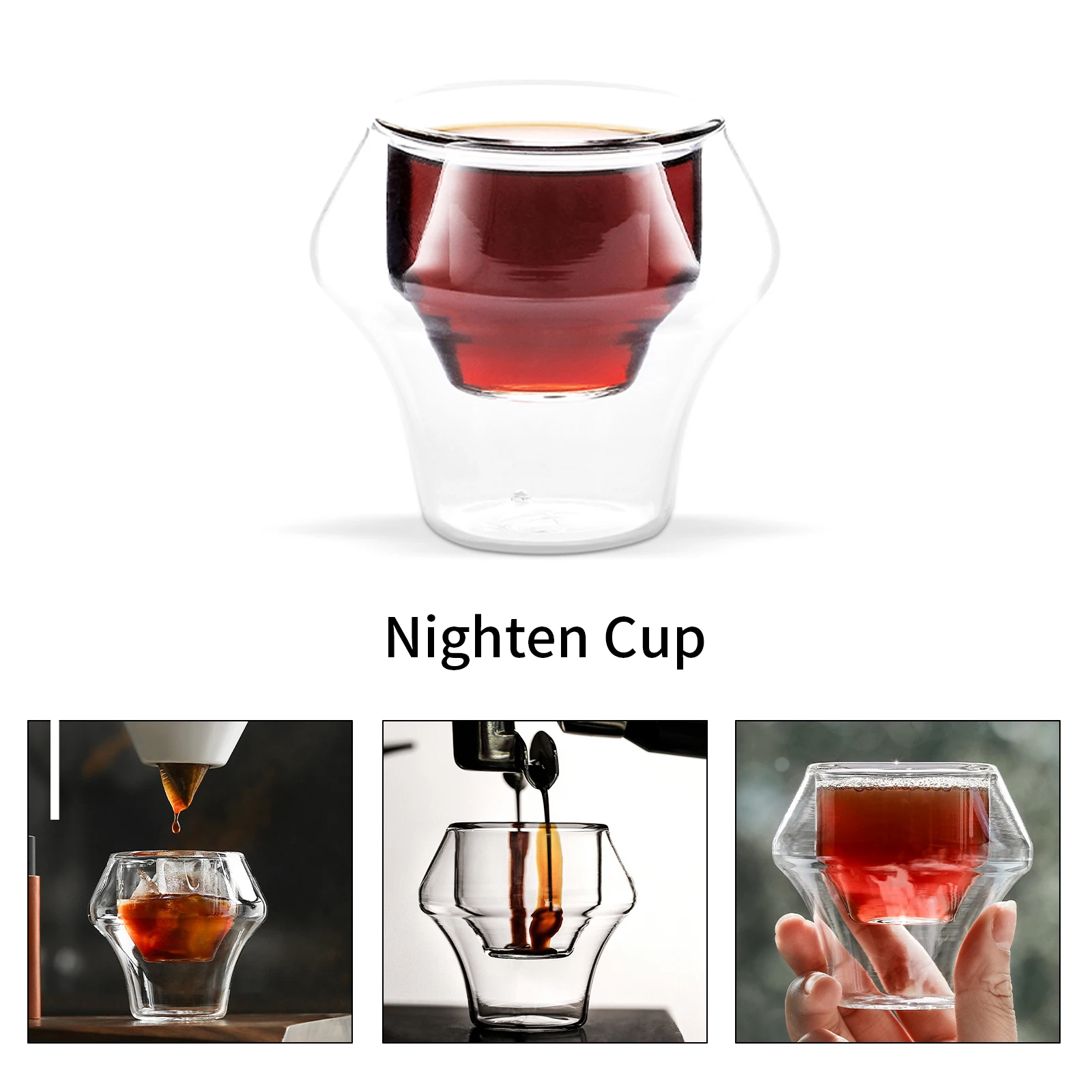 MHW-3BOMBER Double Wall Glass Espresso Cups Anti-scald Reusable Tea Mug Shot Glass Wine Cup Art Home Barista Coffee Accessories