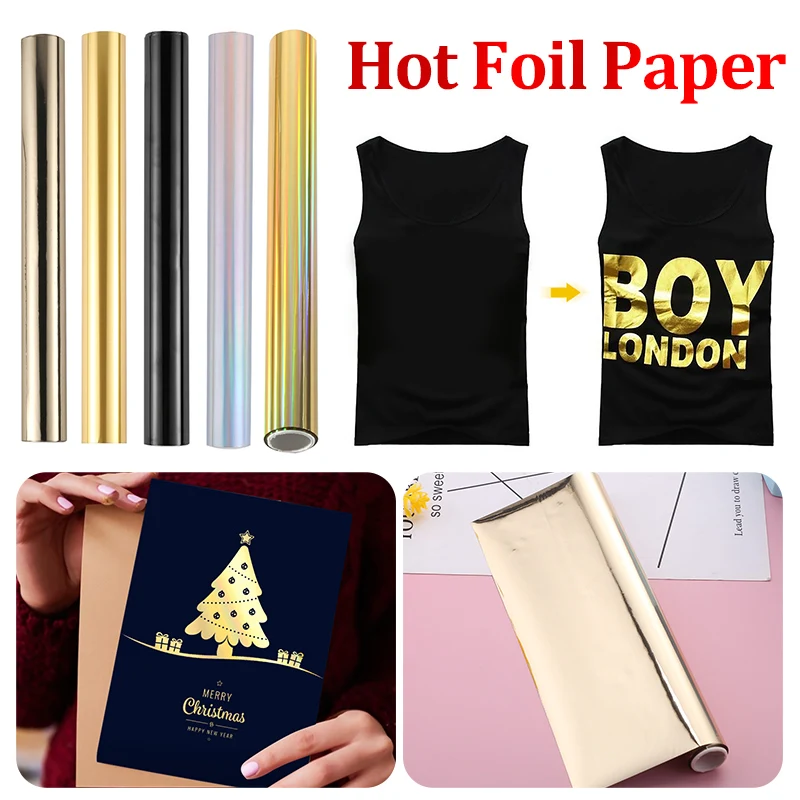 Foil Paper 19.3cmx5m Holographic Heat Transfer Foil Roll Hot Stamping Paper Holographic Heat Transfer DIY Crafts