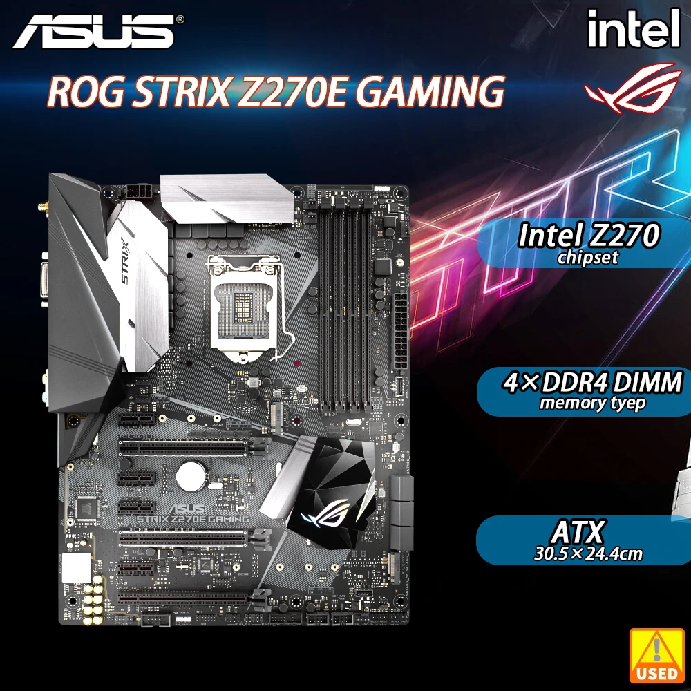 

ASUS ROG STRIX Z270E GAMING for Core i3 6100 Intel Z270 LGA 1151 Used Motherboard DDR4 ATX for i5 6500 6400 6300 i7 6700 7700K