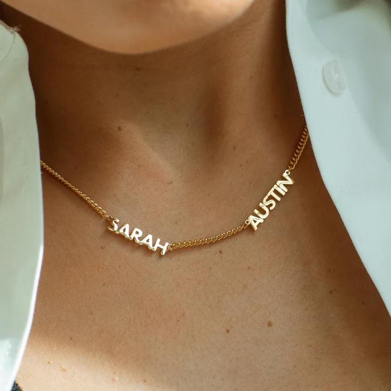

Роскошное индивидуальное ожерелье с несколькими именами из нержавеющей стали кубинская цепь с именем на заказ женская подвеска Лучший подарок на день матери для мамы