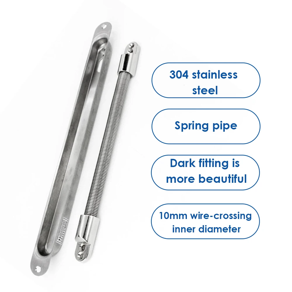 Metal Wire Pipe Springe Sleeve Cable Protector Door Loop Expose Mounting Protect
