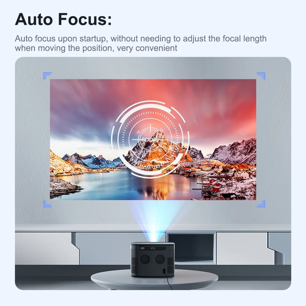 Autofocus Projector 4K 1080P Hd Android 9.0 Keystone Correctie Wifi Bluetooth Projectoren Video 12000 Lumen Home Theater