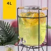 Hot Selling 4L Glass Mason Jar with Metal Lids, Metal Stand And Tap For Lemon Water 2