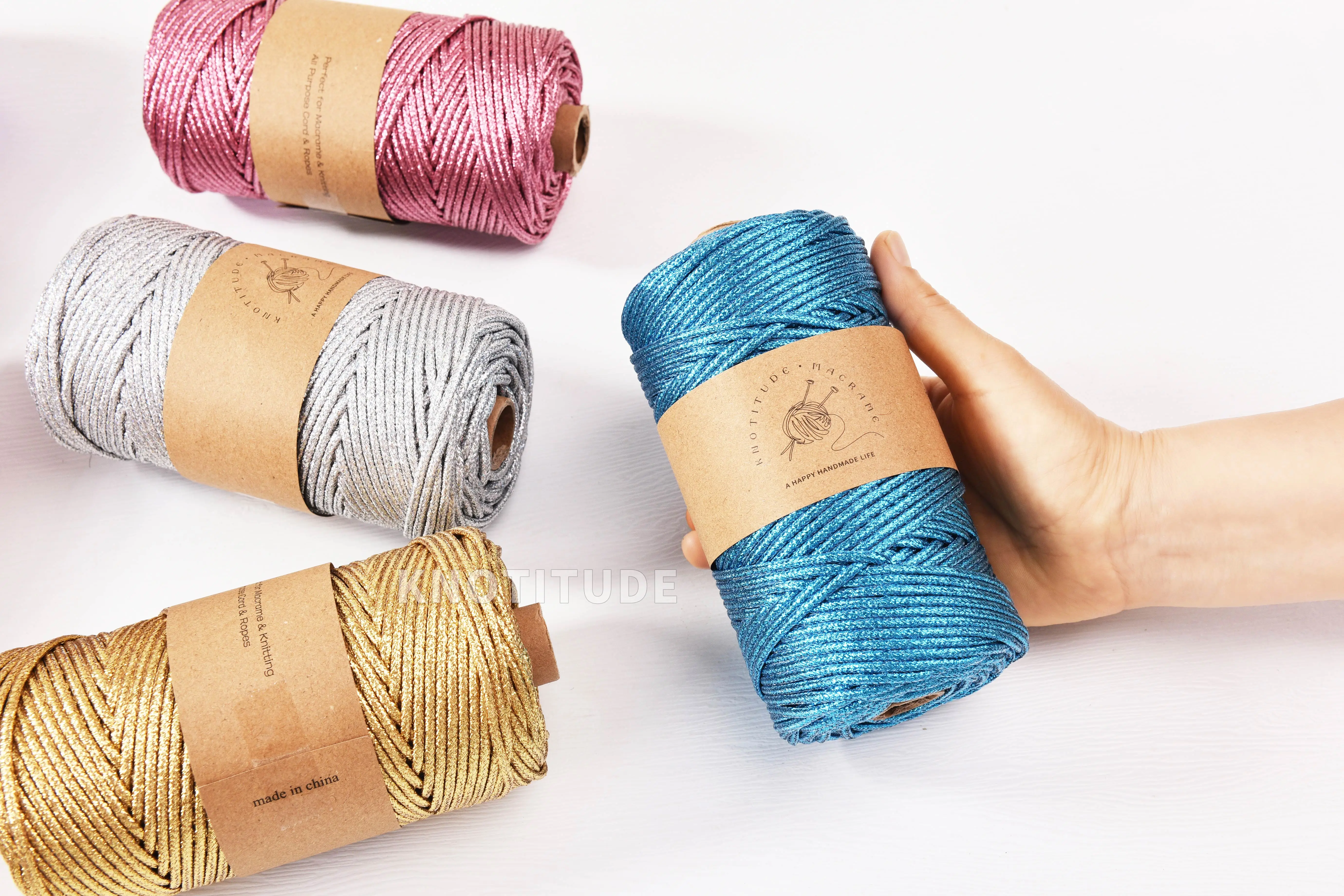 반짝 이는 금속 땋은 코드 3mm x 90yds 눈부신 Macrame 브레이드 로프 골드 컬러 로프 쥬얼리 코드 장식 코드 만들기