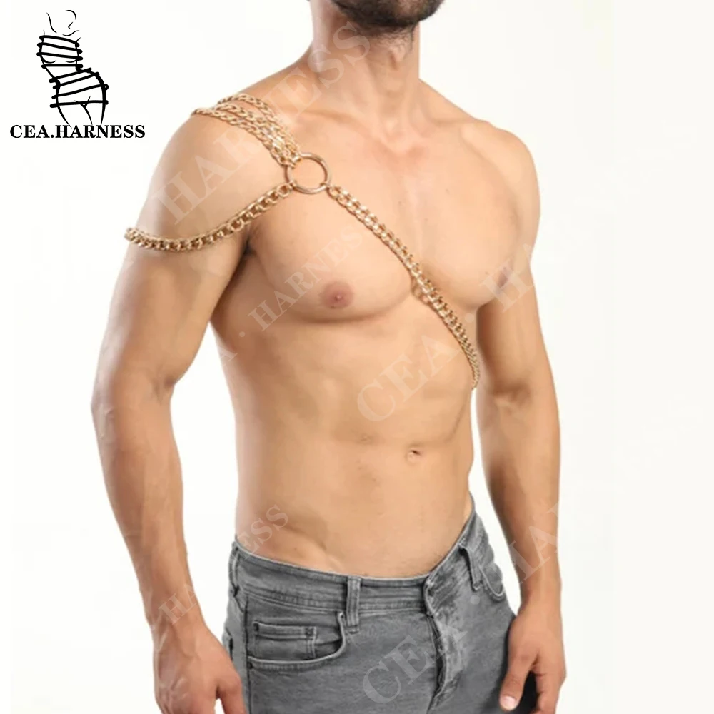 Men's Body Chain Jewelry Chest Strap Hollow Out Metal Harness Necklace Gay  Sissy Nightclub Cosplay Chains Aesthetic Accessories - AliExpress