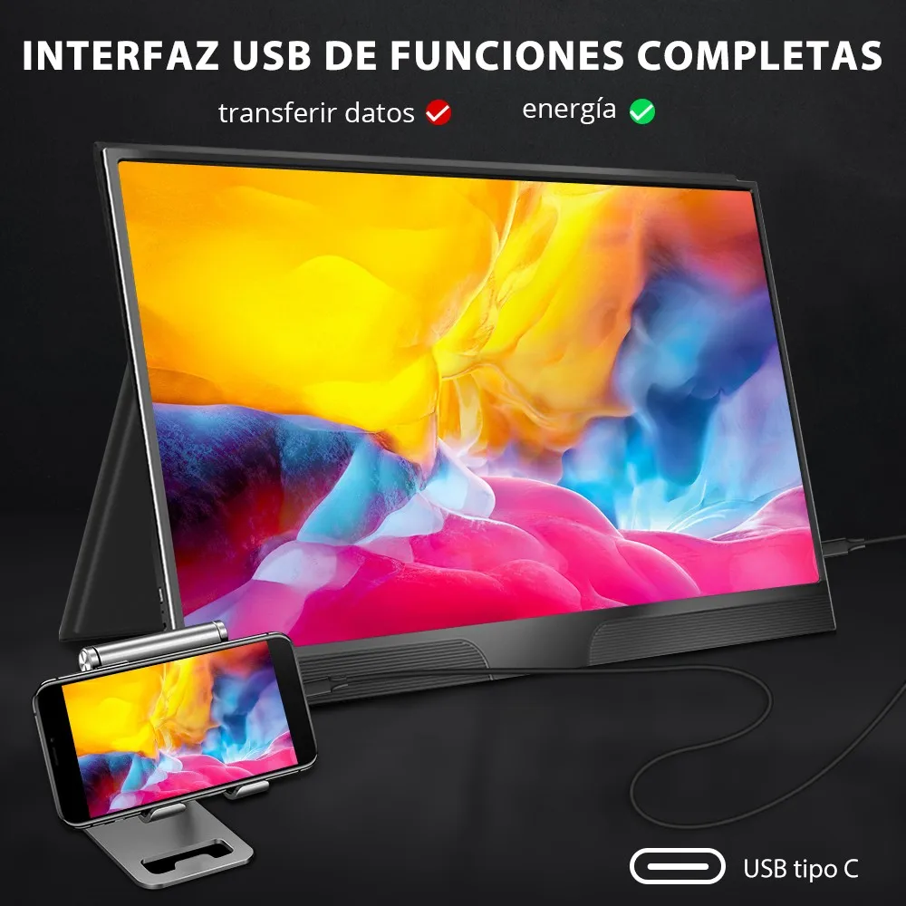 UPERFECT 15.6 ġ 1080P ޴ , PC ̸, 60HZ IPS ũ, Ŀ , USB C Ÿ HDMI, ޴ Ʈ PS4 ÷