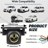Caméra de recul pour voiture AHD 720P, avec objectif Fisheye grand Angle, Vision nocturne, surveillance avant/arrière/latérale, Installation facile 5