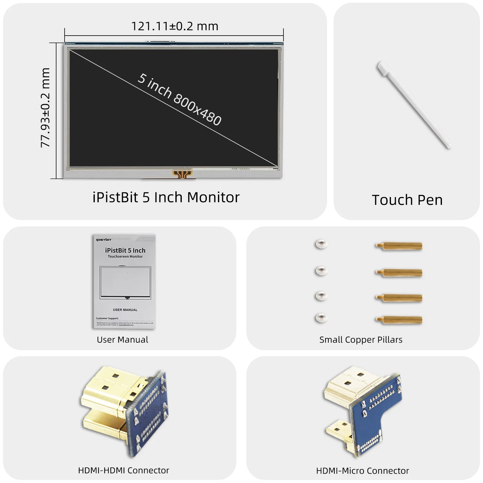 Raspberry Pi Screen Touchscreen Monitor HDMI TFT Mini Monitor 800x480 for Raspberry Pi computer monitor