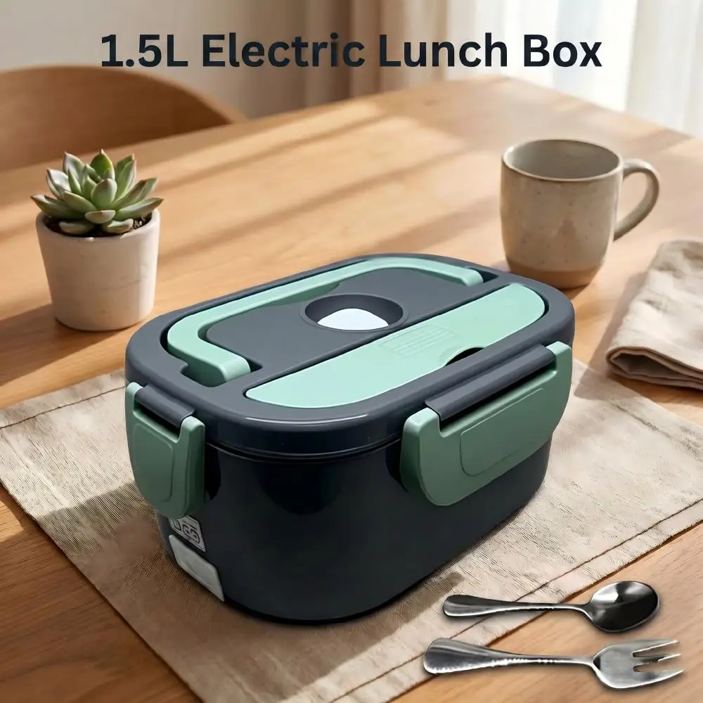 1.5L Electric Lunch Box Food Warmer Portable Food Heater for Car Trucker Home Office 304 Stainless Steel Liner Lunch Heating Box