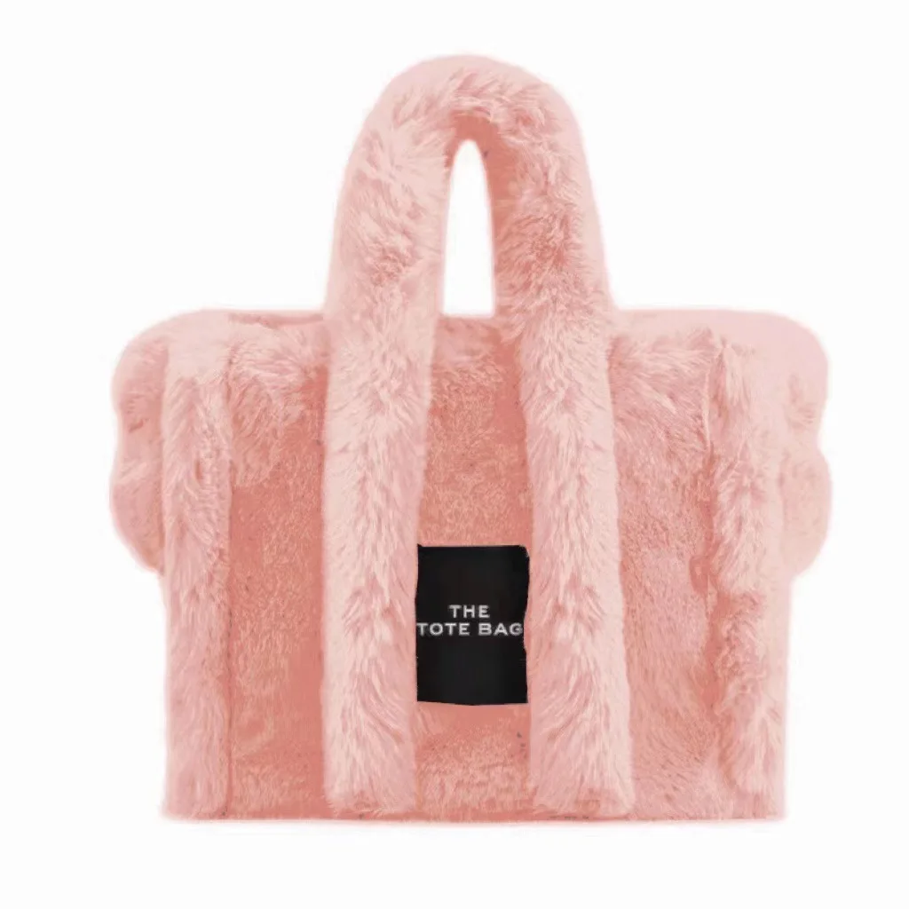 Winter Faux Fur The Tote Bag for Women Plush Handbag Designer Brand Fluffy  Wool Shoulder Bag Women Furry Crossbody Messenger Bag