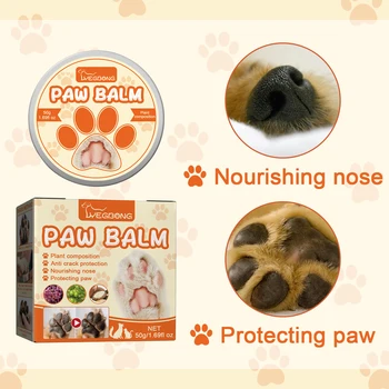 Yegbong 50g Pet Paw Moisturizing Balm for Cats Dogs Nourish Nose Protection Cracking Skin Soothe Repair Dryness Pet Paw Balm 1