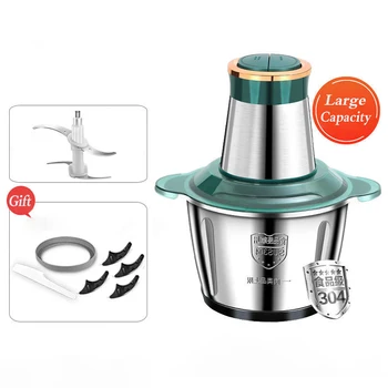 2L elettrico carne grano robot da cucina Chopper macchine da cucina in acciaio inox vegtable Chopper affettatrice macchina smerigliatrice domestica 1