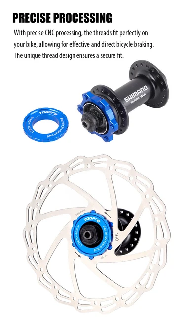 Adattatore Mozzo Bici 44 Mm - 2 Pezzi Per Rotore 6 Bulloni - Compatibile Con Freno A Disco Centrale - Lega Di Alluminio - Foto 8