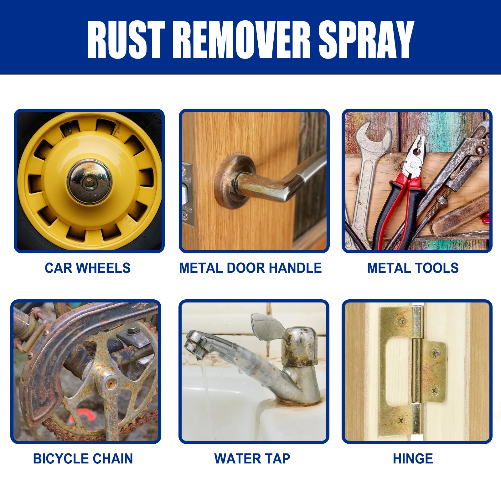 Instant Rust Spray Automotive Tire Retreading Rust Paint Polishing Cleaning Decontamination Multi Functional Rust Remove Spray