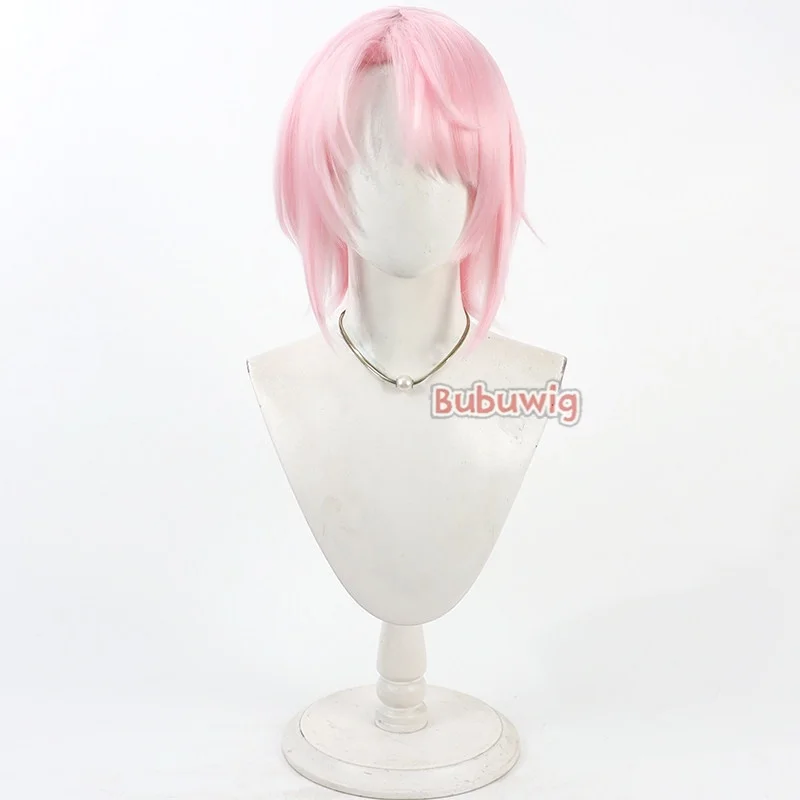 Bubuwig 합성 헤어 시트리 스마트 코스프레 가발 이 슬픈 영혼이 은퇴할 수 있게 해주세요 시트리 스마트 30cm 짧은 핑크색 가발 내열성
