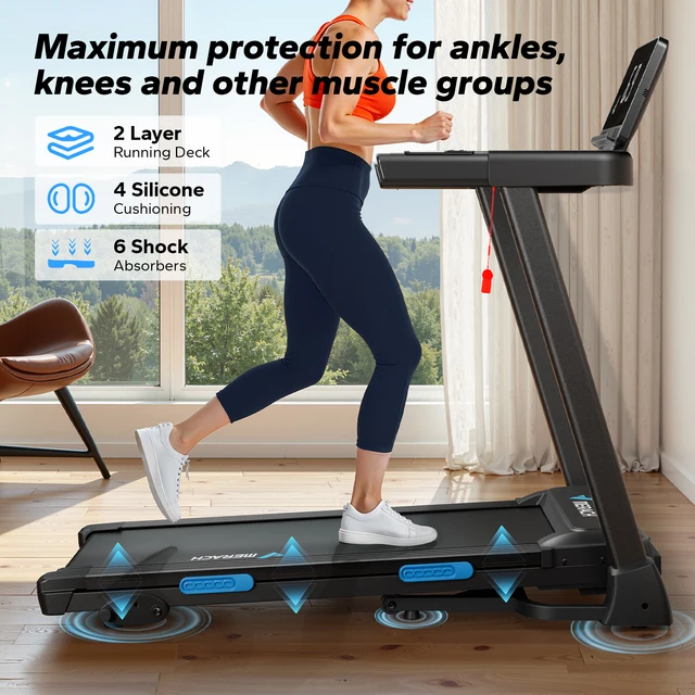 7029-51336e.jpg MERACH Foldable Treadmill T12 Incline Quiet Treadmills Double Deck Technology 4 Silicone Shock Cushion Heart Rate Monitoring