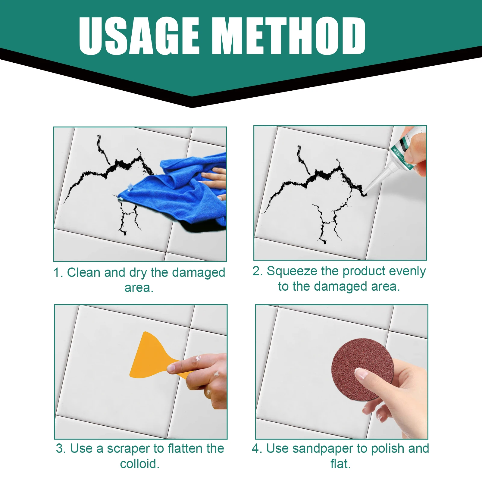 Waterproof Ceramic Tile Repair Paste Quick Drying Adhesive Glue