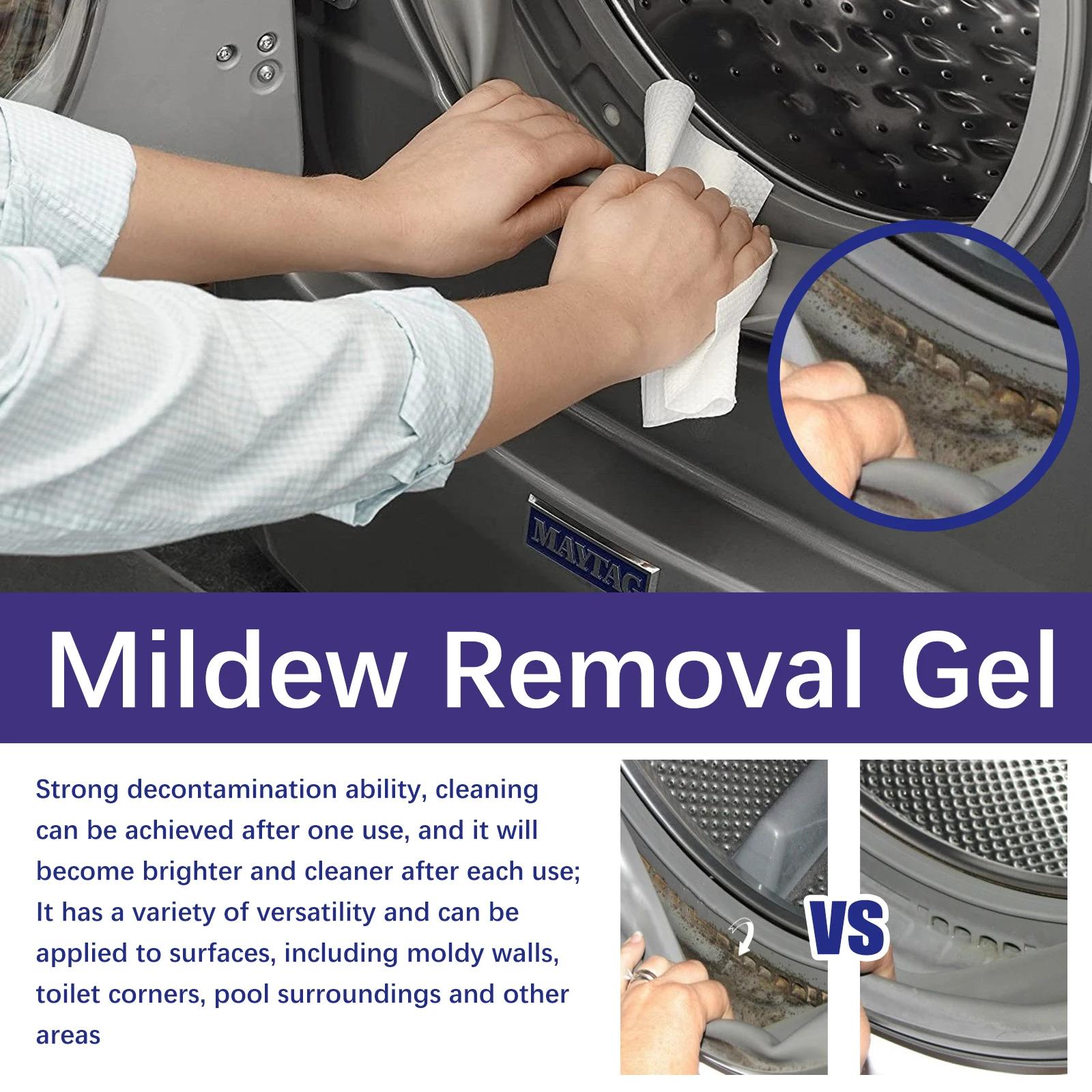 Mildew Removal Gel Cleaner for Wall Tile and Silicone