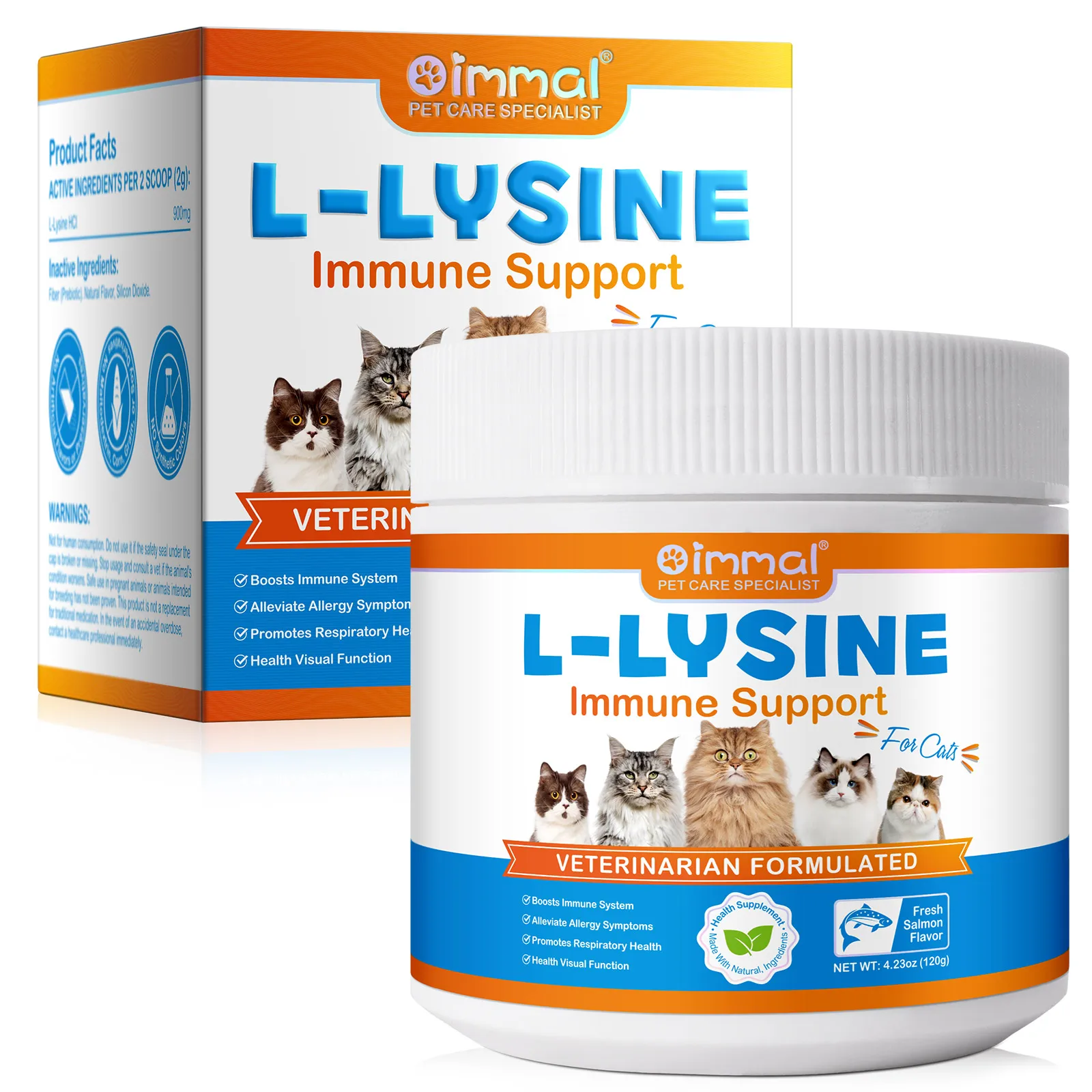 L-Lysine Supplement for Cats Sneezing Runny Nose Cold Immune Support Eye Function Respiratory Health