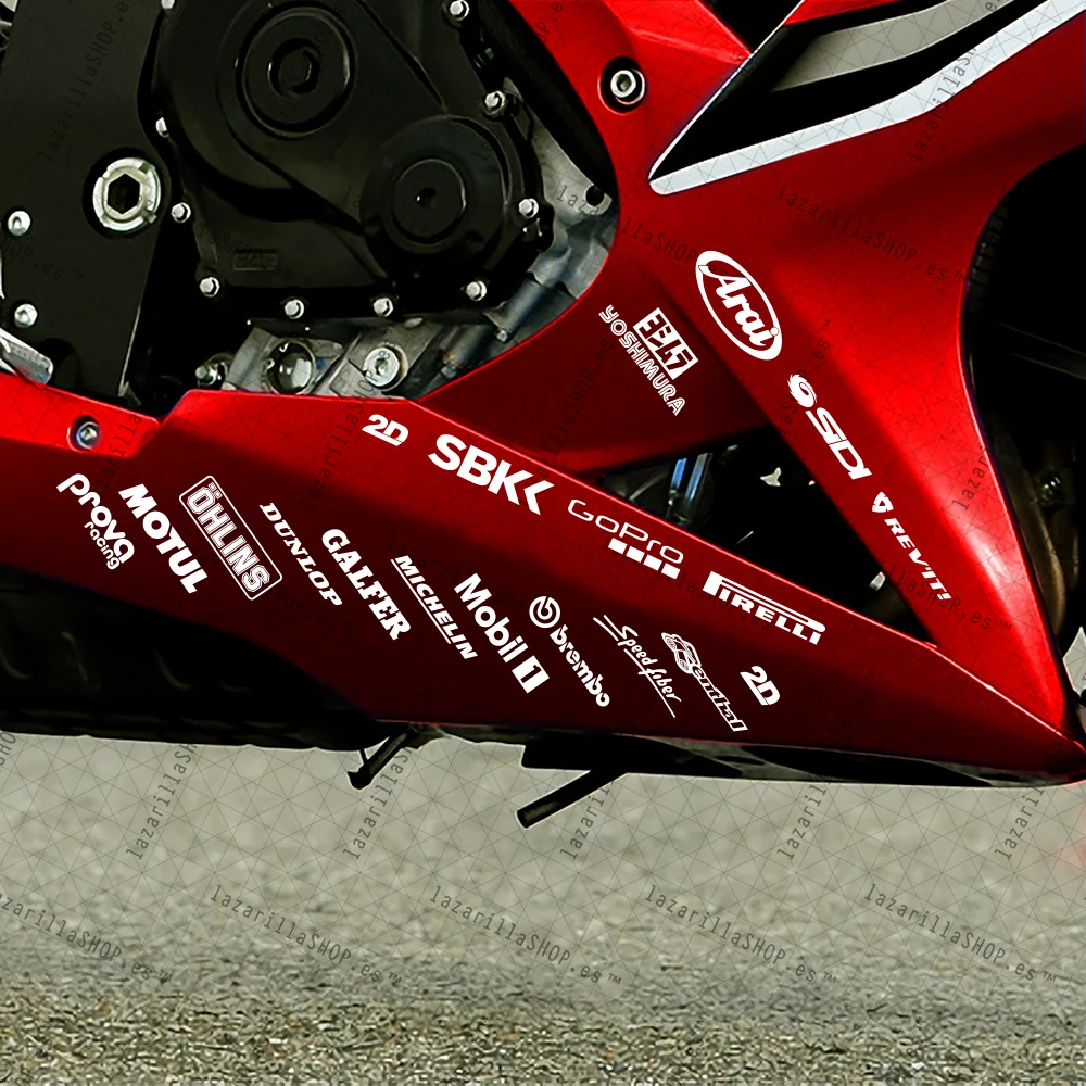 Pack De 2 Stickers Vinyle Pour Moto - Autocollants Sponsor Style Vinyl Cut - Personnalisation