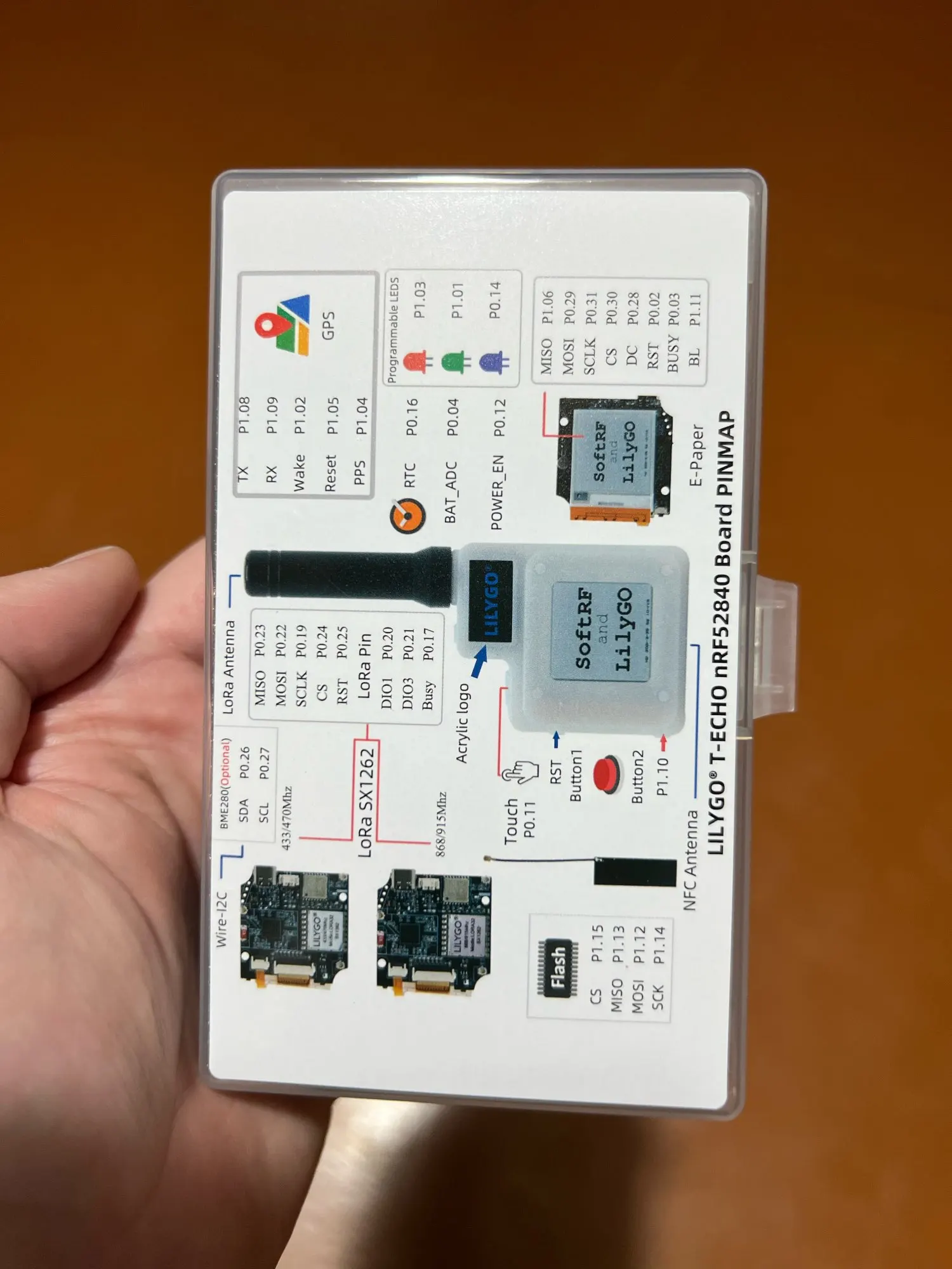 LILYGO® TTGO Meshtastic T-Echo LoRa SX1262 Wireless Module 433/868
