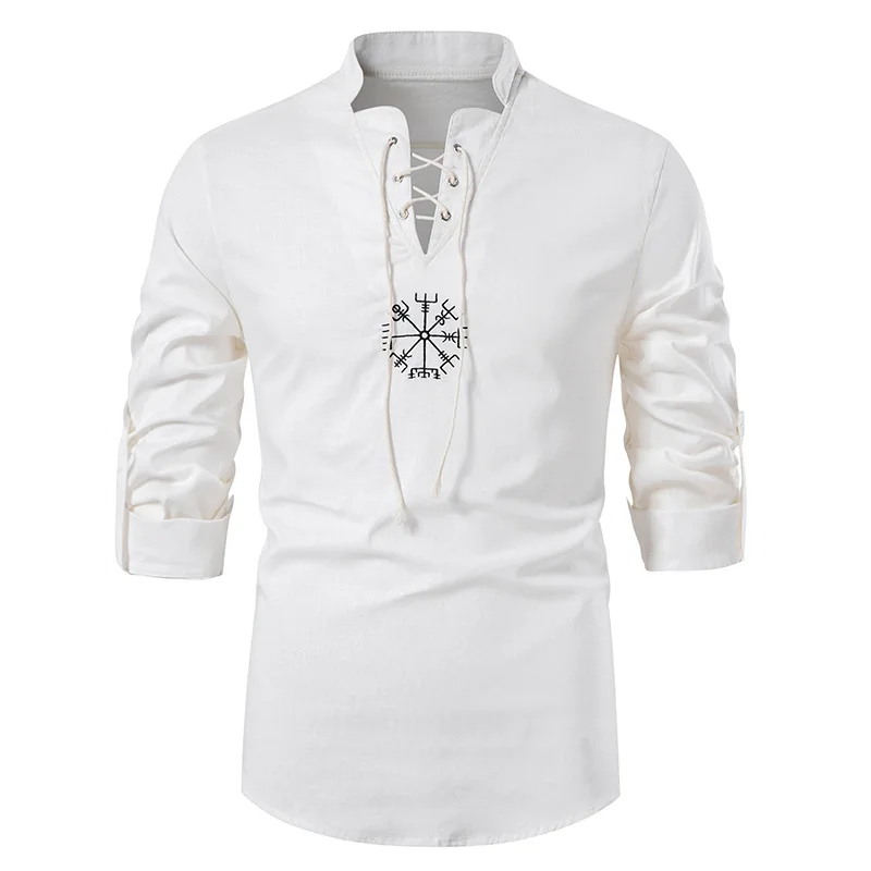 

Men's new casual yoga cotton and linen shirt