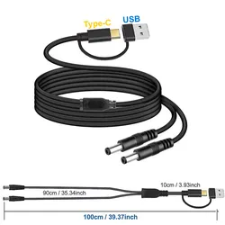 Enhanced Product Title:  
Dual DC Powered USB - C Splitter Cable for Versatile Electronics Charging (A C to 2xDC - 5V)