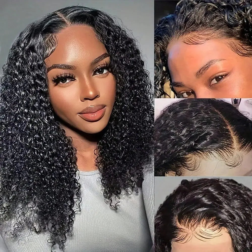 Deep Wave Bob Wig 16 Inch 13x4 Deep Curly Wig Human Hair 13×6 Lace Frontal Wigs 250 Density Glueless Wigs 4