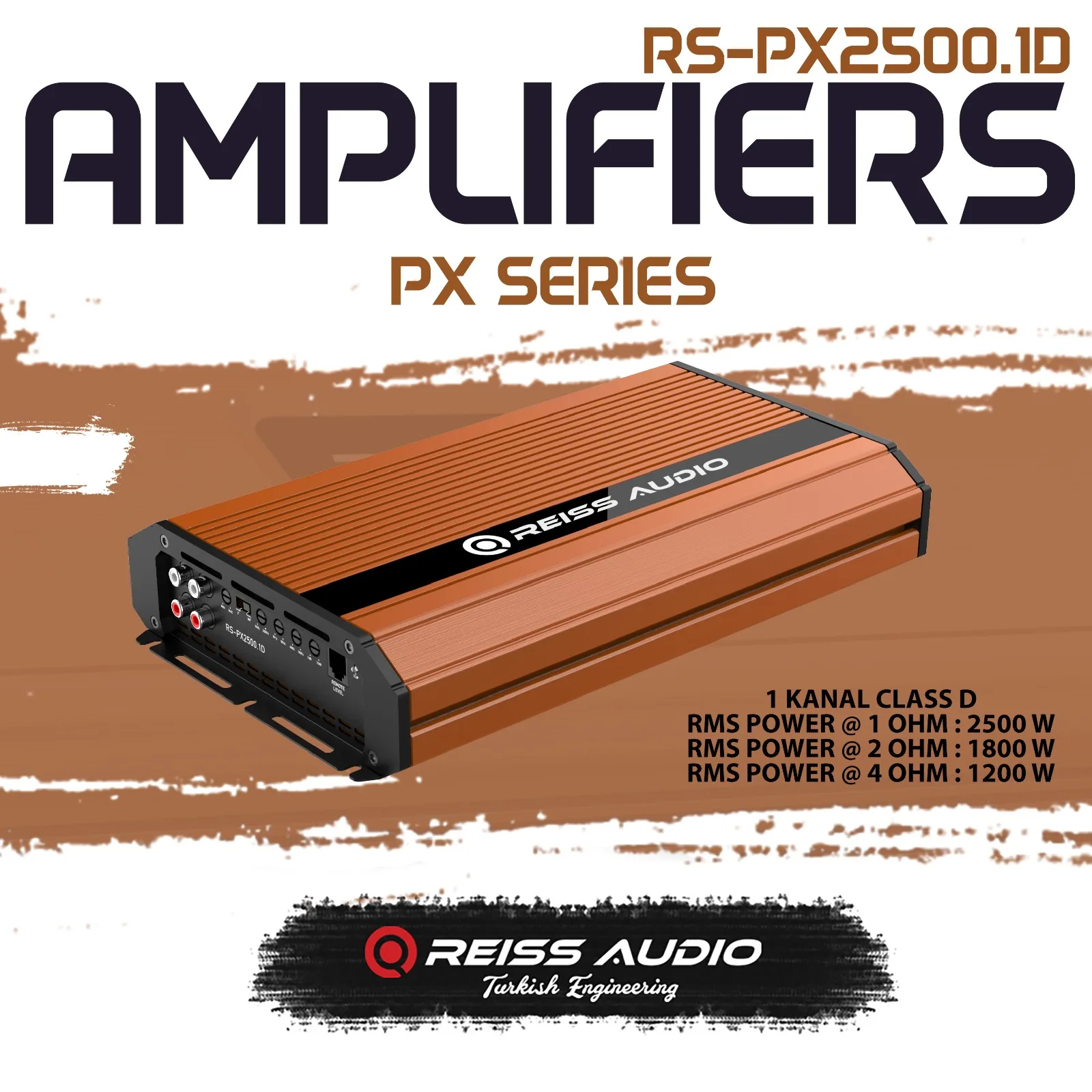 Rspx2500.1d Car Amplifier Mono Black Classd 2500w 1 Ohm