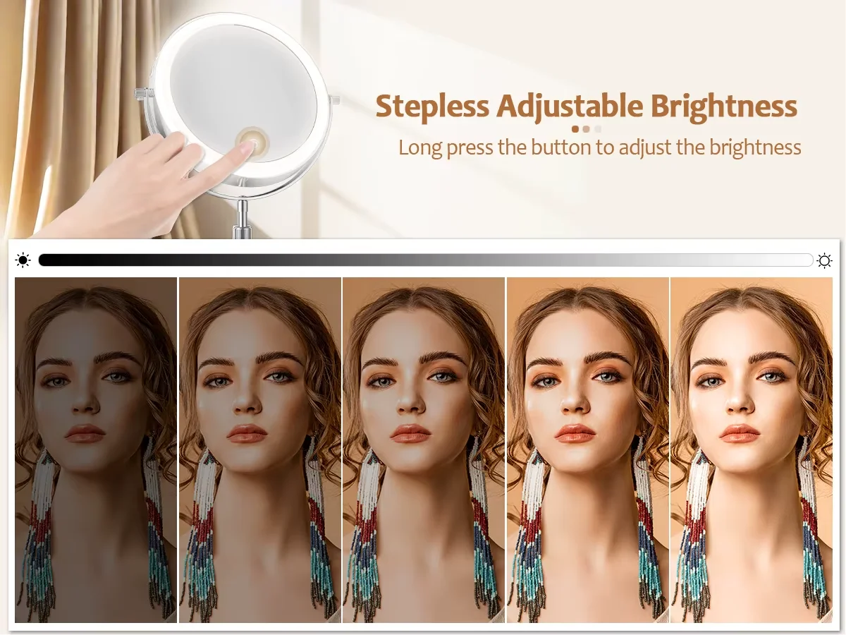 Lighted Makeup Mirror 1x To 10x Magnification Tabletop Vanity - Image 3