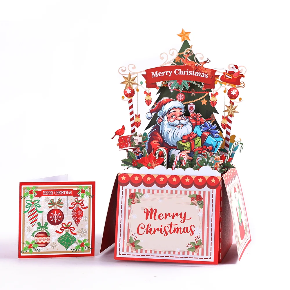 Festive 3D Christmas Tree Pop-Up Card with Envelope - Holiday Greeting Supplies