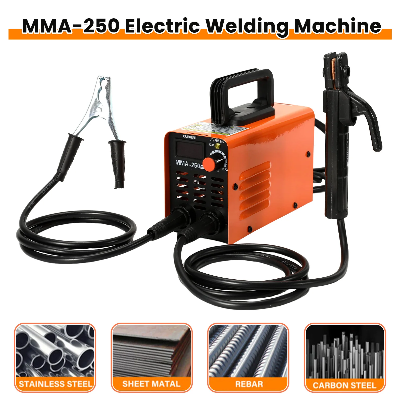 MMA-250 Tragbare Schweißmaschine Inverter Arc Elektrische Schweißmaschine Strom Einstellbare Kompakte Schweißmaschine Mit Werkzeuge Lagerung Box – Detail 1