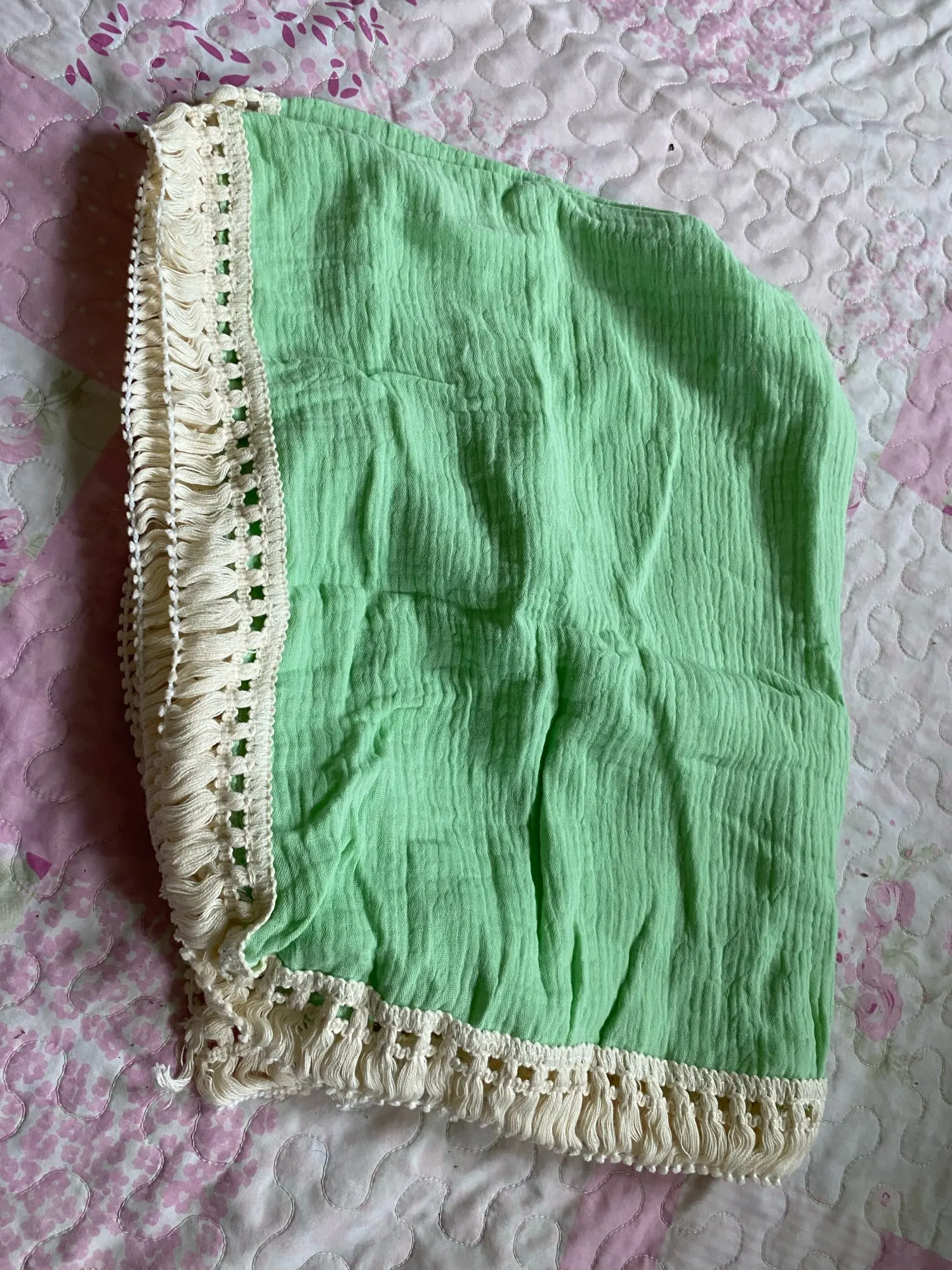 Organic Baby Blankets Muslin Swaddle For Newborn Fringe Double Layer Cotton Summer Blanket Bed Comforter Infant Baby Stuff Bebe photo review