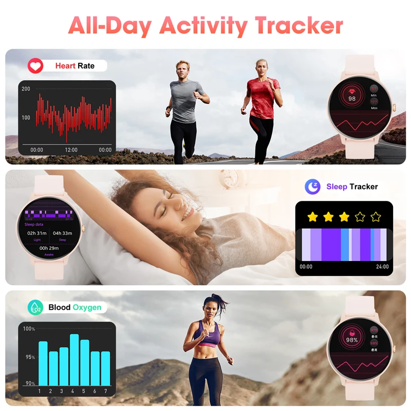 Karchilor Women's Smartwatch Bluetooth Health Monitor