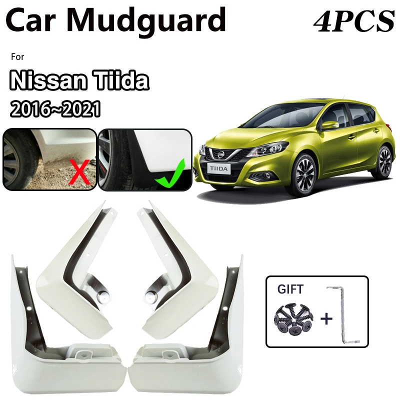 

Car Baking Paint MudFlaps For Nissan Tiida C13 Accessories 2016~2021 2020 2019 Mud Flap Guard Splash Front Wheel Fender Mudguard