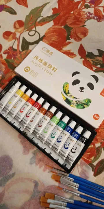 Juego de pintura acrílica, 12/18/24 colores, 5ml/0,17oz, pigmentos ricos de arte portátiles a prueba de agua para manualidades DlY, dibujo, pintura, lienzo, roca photo review