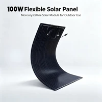Panneau solaire flexible 100W 18V monocristallin, panneau solaire ETFE étanche, module solaire portable, panneau photovoltaïque pour voiture 12V, camping-car, caravane, bateau, yacht, marine, charge de batterie 1