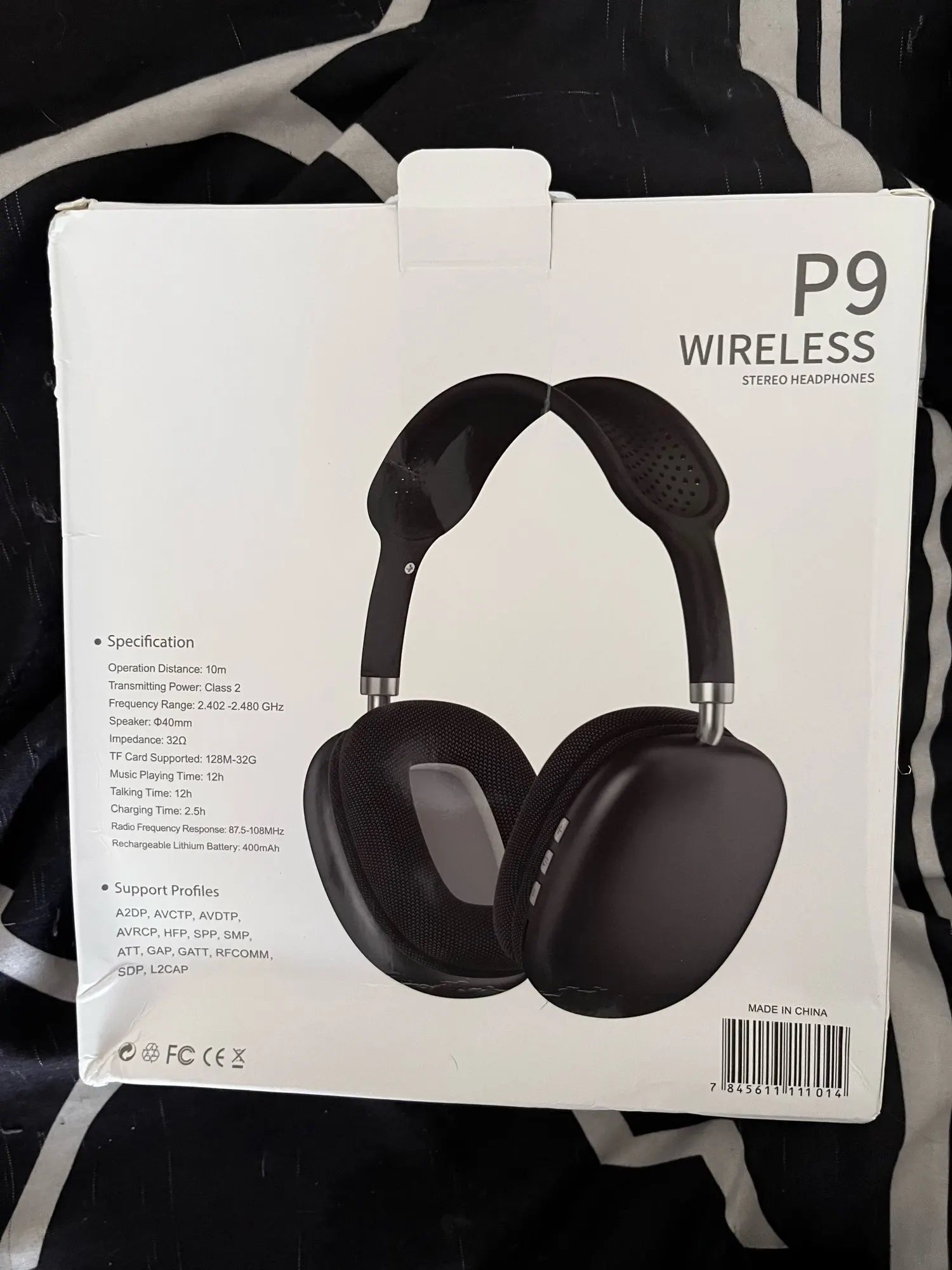P9 Wireless Bluetooth Headphones With Mic Noise Cancelling
