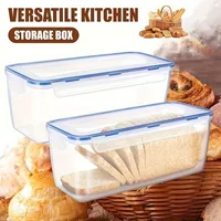 Plastic Bread Storage Box Airtight Food Storage Container Sandwich Bread Keeper with Lid Loaf Bread Container Kitchen Organizer 2