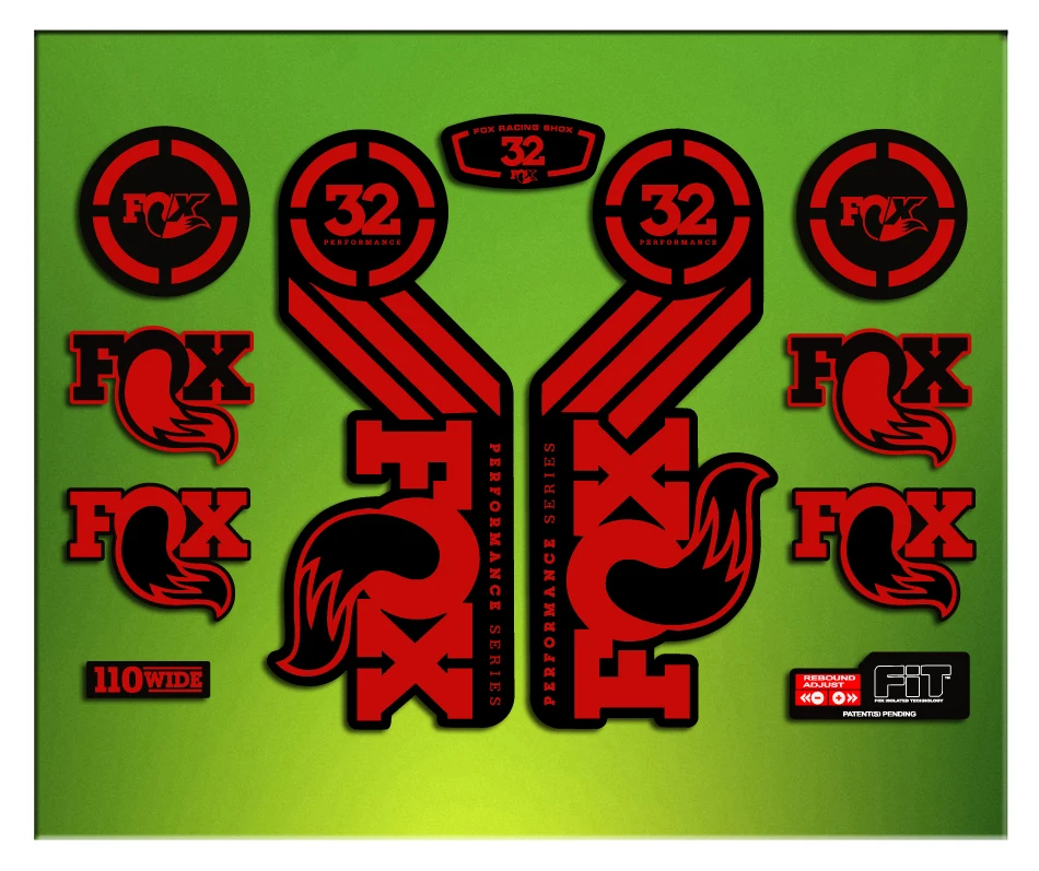 Adesivi Mtb Per Mountain Bike In Vinile Da Ciclismo Compatibile Fox 32 Performance Elx56