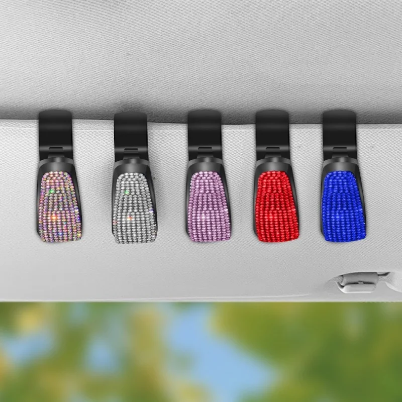 Colorful Car Eyeglass Holder Glasses Storage Clip For Audi Bmw Auto Interior Organize Accessories Car Sunglasses Holder