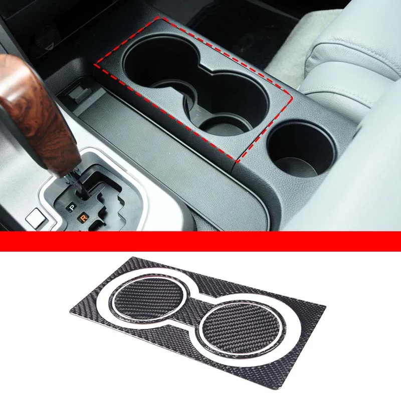 

For Toyota Tundra 2007-2013 Soft Carbon Fiber Central Control Water Cup Holder Panel Decorative Sticker Interior Accessories
