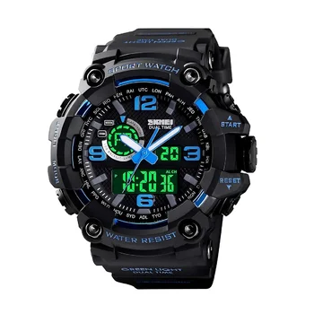 Men's Large Face Outdoor Sports Watches Military S-Shock Watch Waterproof, Backlight, Alarm, Stopwatch Features - Rugged Wristwa 1