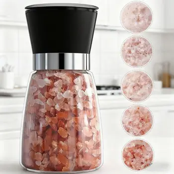 Manual Refillable Salt & Pepper Grinder – Adjustable Coarseness with Scratch-Resistant Glass 1