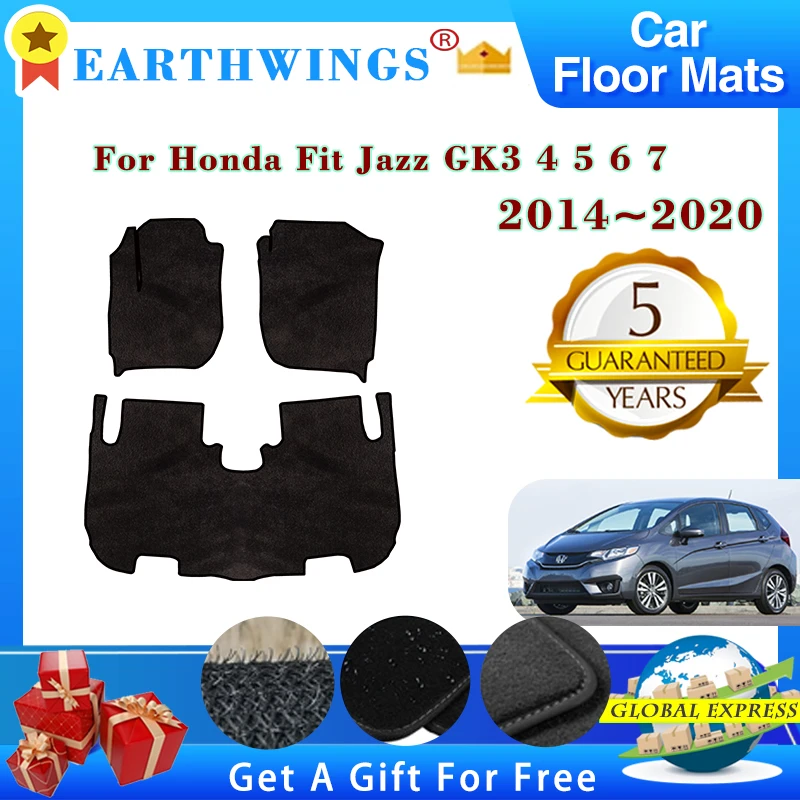

Car Floor Mats Fit For Honda Fit Jazz GK3 4 5 6 7 2016 2014~2020 GH7 GP5 6 Panel Footpads Carpet Cover Pad Foot Pads Accessories